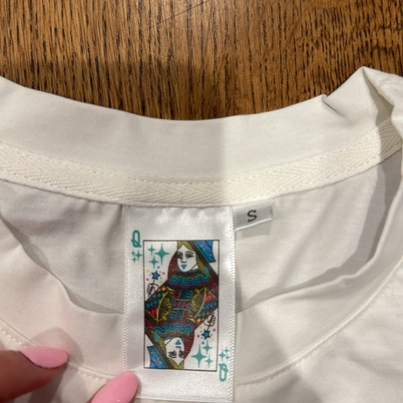 Women’s Short Sleeve Tee White and Rainbow Size Small - Picture 3 of 4